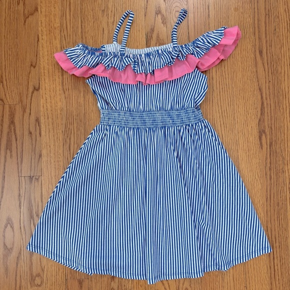 Epic Threads Blue Striped ruffle trim sleeveless pullover dress - Picture 16 of 16